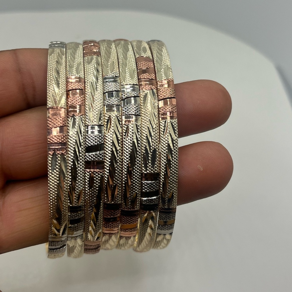 Gold filled Chic Tri-Tone semanario Bangles